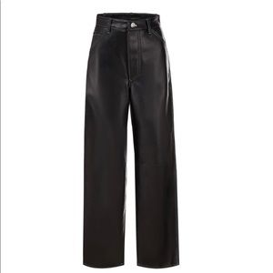 simonett Black Kika Contrast Stitch Leather Pants